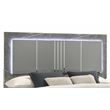 Elara Queen Bed - Manufactured Wood - Gray & LED Marble Accent Headboard