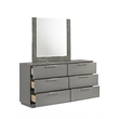 Elara Queen 4PC Set - Manufactured Wood - Gray & LED Marble Accent Headboard