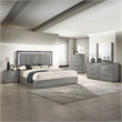 Elara King 5PC Set - Manufactured Wood - Gray & LED Marble Accent Headboard