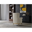 Zoe Chair with Cut Chenille & Gold Accents in Cream