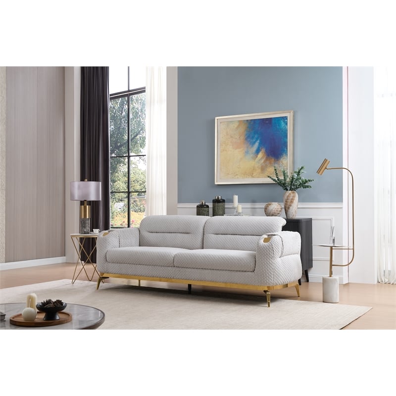 Zoe Sofa with Cut Chenille & Lumbar Support in Gray