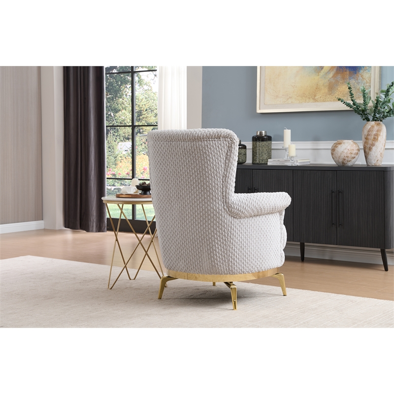 Zoe 3-Piece Set with Cut Chenille & Gold Accents in Gray