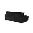 Plush Sectional made with Wood and  Soft Corduroy Wood in Black