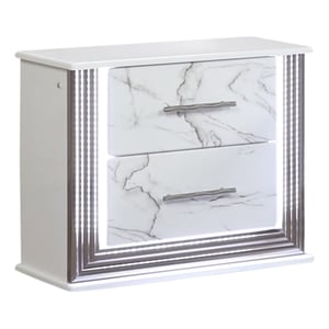 Desire Nightstand with Manufactured Wood LED Lighting in White