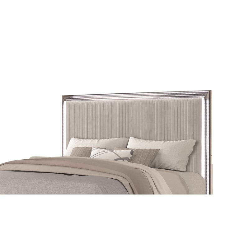 Desire King Bed with Manufactured Wood LED Headboard in White