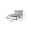 Desire King 4PC Set including  Manufactured Wood LED Lighting in White