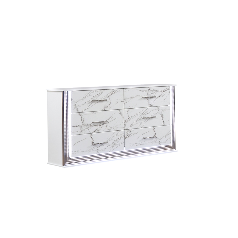 Desire King 4PC Set including  Manufactured Wood LED Lighting in White