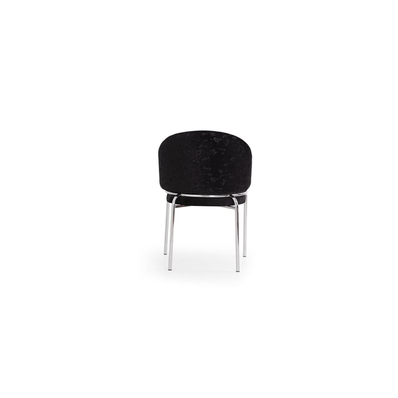 Onyx Modern Chair With Stainless Legs- Velvet Fabric & Black Color