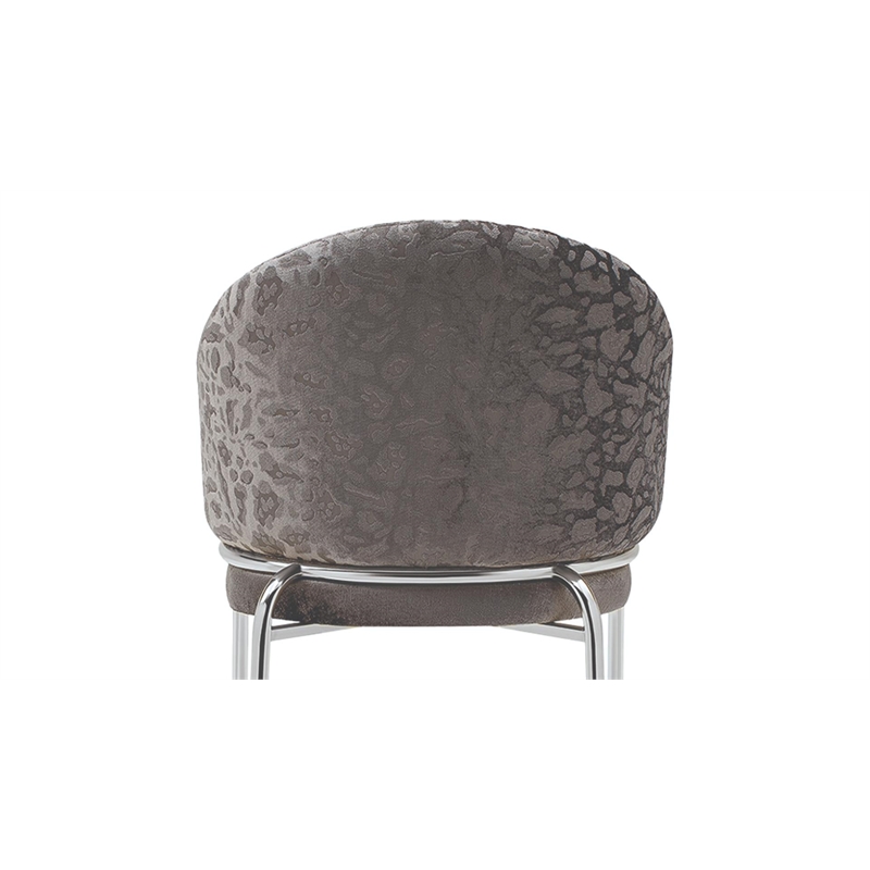 Onyx Chair With Stainless Legs -  Velvet Fabric & Dark Gray Color