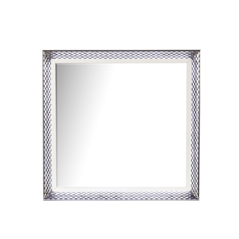 Fabio Modern Style LED Mirror Made With Wood in White(NO DRESSER)