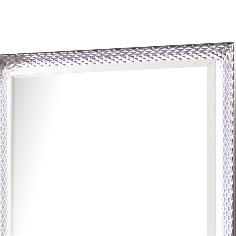 Fabio Modern Style LED Mirror Made With Wood in White(NO DRESSER)