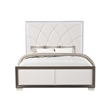 Fabio Modern Style LED Queen Size Bed Made With Wood in White Finish