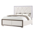 Fabio Modern Style LED Queen Size Bed Made With Wood in White Finish