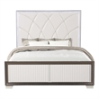 Fabio Modern Style LED King Size Bed Made With Wood in White Finish