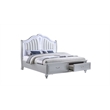 Mystic Modern Style LED 4-Piece King Bedroom Set Made With Wood in Silver