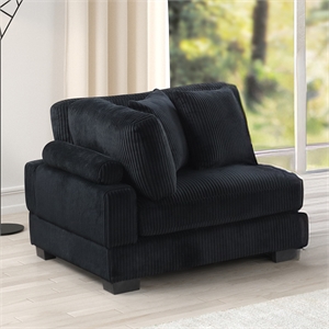 Bentley Modern style Corner Wedge made with Corduroy Fabric Black