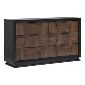 Houston Traditional Style 6-Drawer Dresser Made with wood in Walnut