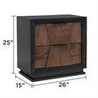 Houston Traditional Style 2-Drawer Nightstand Made with wood in Walnut