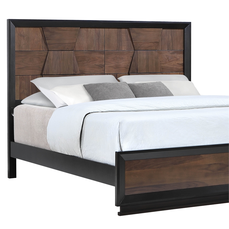 Houston Traditional Style Queen Bed Made With Wood in Walnut