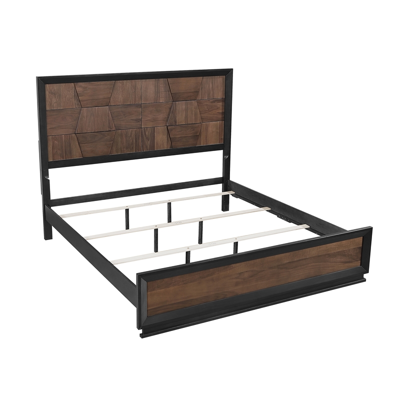 Houston Traditional Style Queen Bed Made With Wood in Walnut