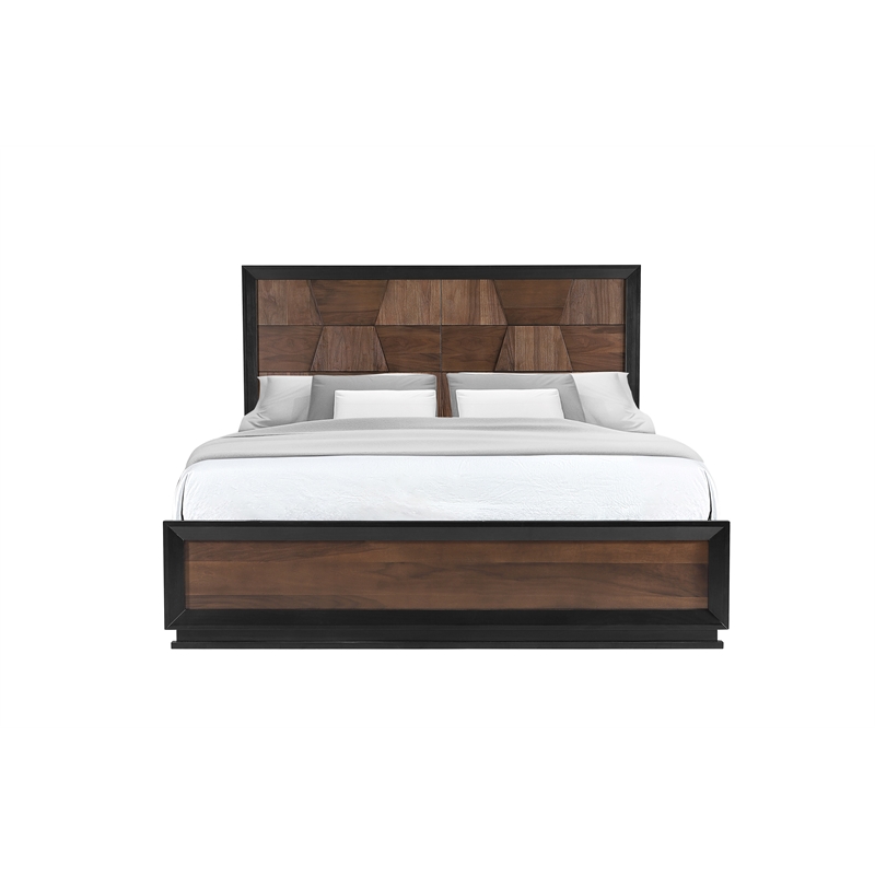 Houston Traditional Style Queen Bed Made With Wood in Walnut