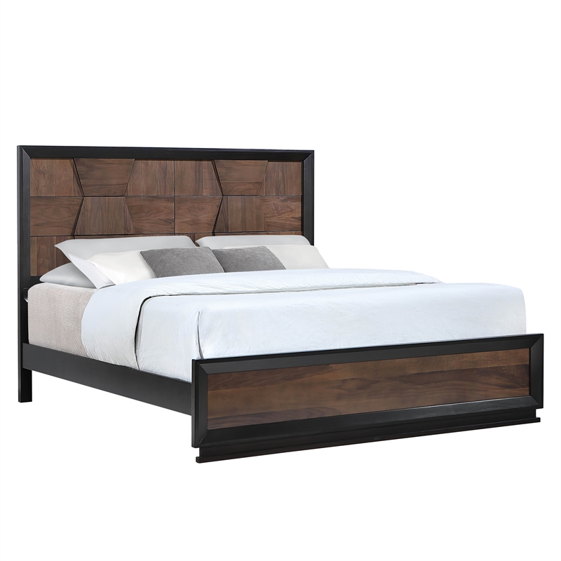 Houston Traditional Style Queen Bed Made With Wood in Walnut