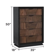 Houston Queen 5PC Bedroom Set Made With Wood in Walnut