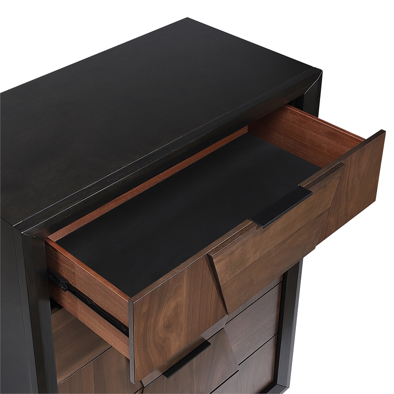 Houston Queen 5PC Bedroom Set Made With Wood in Walnut