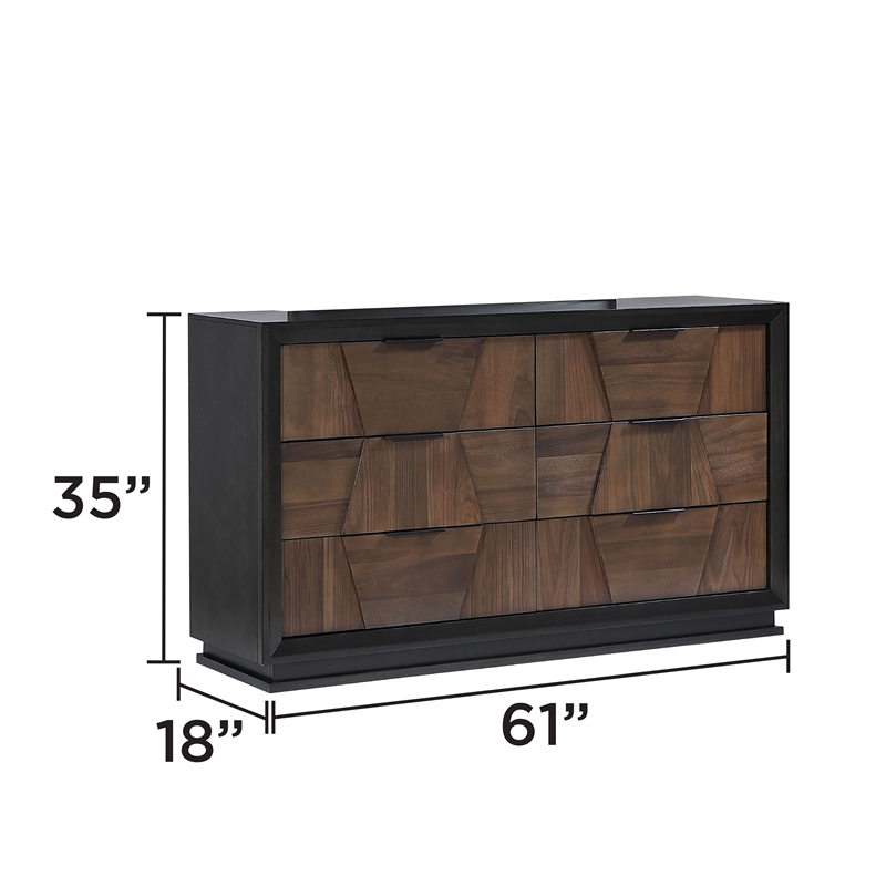 Houston Queen 5PC Bedroom Set Made With Wood in Walnut