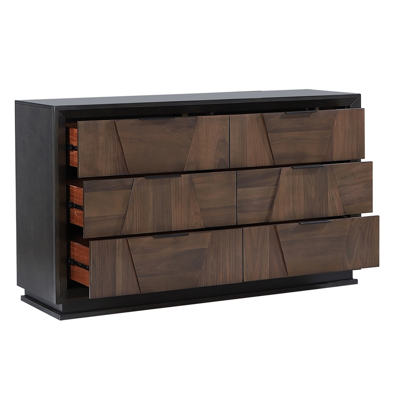 Houston Traditional Style King 4PC Bedroom Set Made With Wood in Walnut