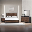 Houston Traditional Style King 4PC Bedroom Set Made With Wood in Walnut