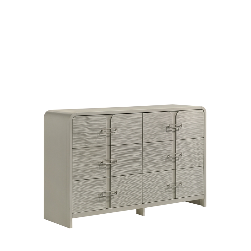 Aria Modern Style Queen 4Pc Bedroom Set Made with Wood in Beige Color