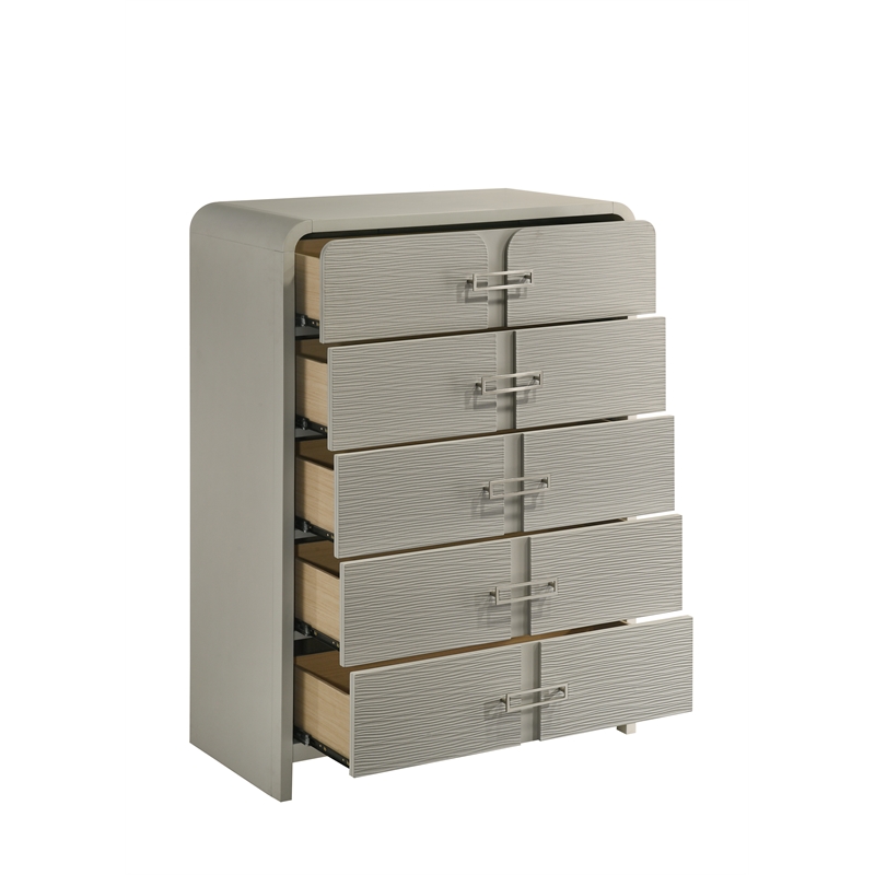 Aria Modern style 5-Drawer Chest Made With wood in Beige Color