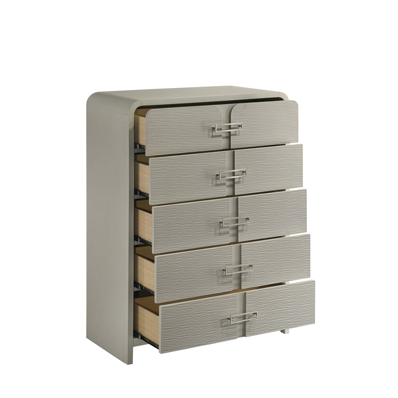 Aria Modern style 5-Drawer Chest Made With wood in Beige Color