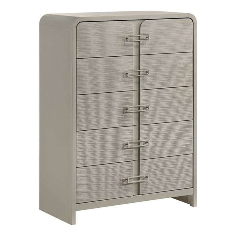 Aria Modern style 5-Drawer Chest Made With wood in Beige Color