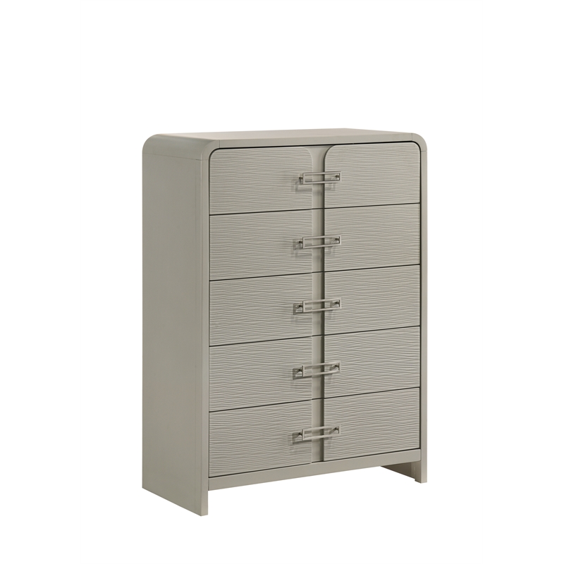 Aria Modern style 5-Drawer Chest Made With wood in Beige Color
