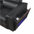 Sectional with 1 Console and Reading Light made with Faux Leather- Black