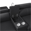 Sectional with 1 Console and Reading Light made with Faux Leather- Black