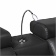 Sectional with 1 Console and Reading Light made with Faux Leather- Black