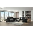 Modern Sectional with 1 Console and Built -In Fridge-Black