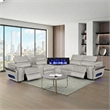 Modern Sectional with 1 Console and Reading Light-Gray