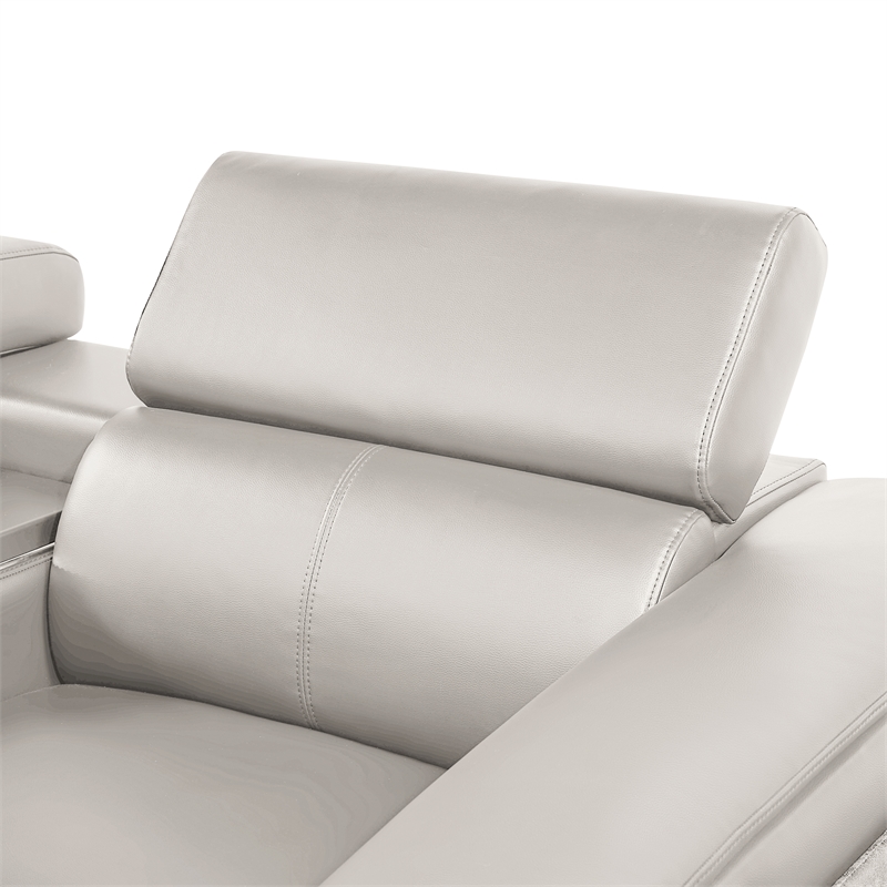 Modern Sectional with 1 Console and Reading Light-Gray