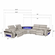 Modern Sectional with 1 Console and Reading Light-Gray