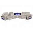Modern Sectional with 1 Console and Reading Light-Gray