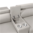 Modern Sectional with 2 Consoles with Reading Light and Fridge-Gray