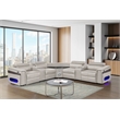 Modern Sectional with 2 Consoles with Reading Light and Fridge-Gray