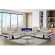 Modern Sectional with 2 Consoles with Reading Light and Fridge-Gray