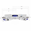 Sectional with 1 Console and Built In Fridge-White