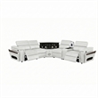 Sectional with 1 Console and Built In Fridge-White