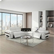 Sectional with 1 Console and Built In Fridge-White
